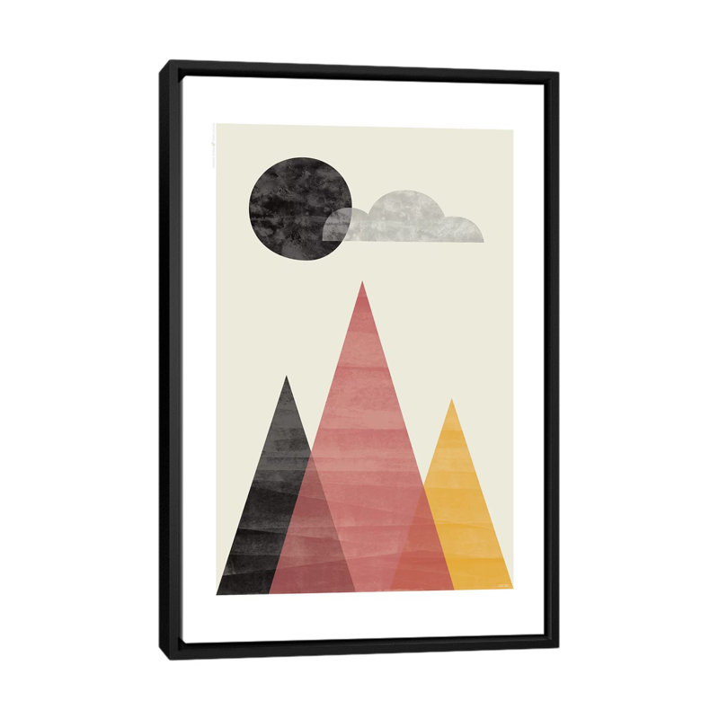 «Mountains II», impression sur toile, H 26 po x l 18 po x P 1,5 po, Toile encadrée noire, Pas de tapis