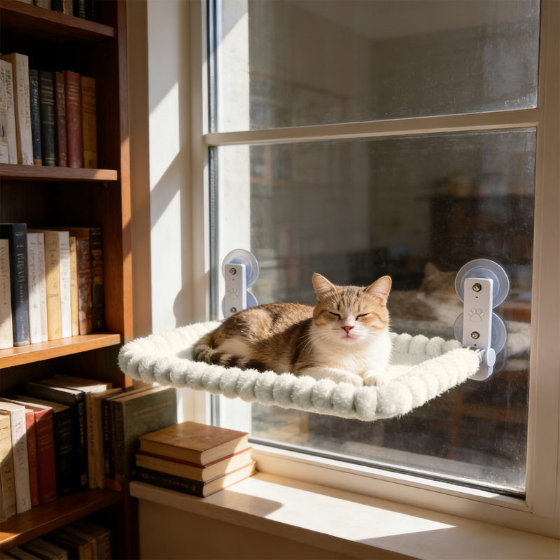 Hamac de fenêtre robuste pour chat, lit pliable à ventouses pour grands chats, capacité de 20 kg