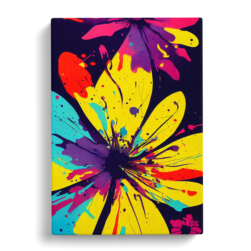 Pretty Painted Flowers No.6 Abstract - Wrapped Canvas Print, 50cm H x 35cm W x 3cm D