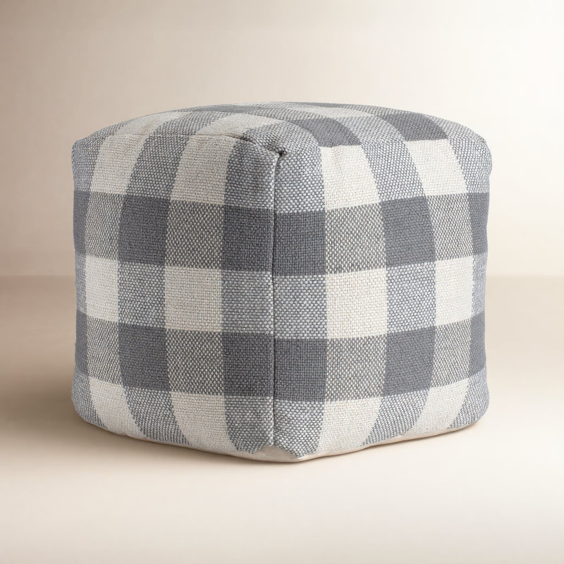 Guinda Upholstered Pouf, Gray