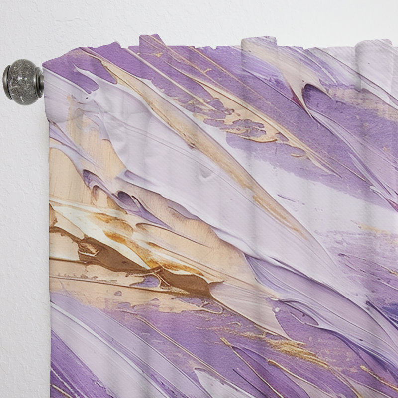 Mauve et doré Dynamic Abstractions II - Rideau moderne - Velours obscurcissant - 1 panneau, L 52 po x L 108 po