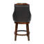 Ensemble de 2 chaises pivotantes à hauteur de comptoir rembourrées en similicuir brun foncé-549746245