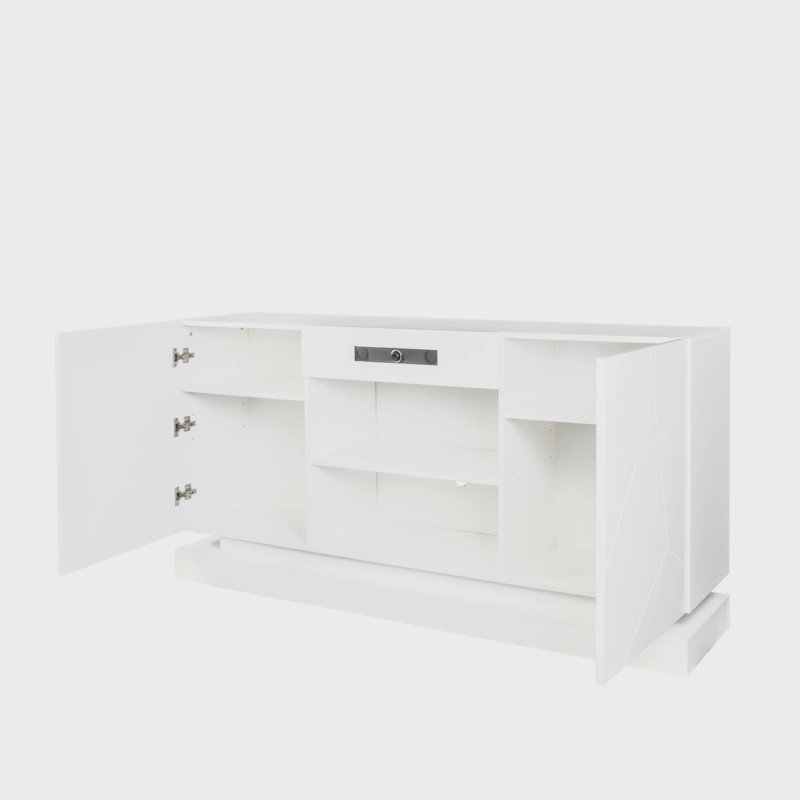 Crédence de rangement l 74,8 po Berdia, Blanc