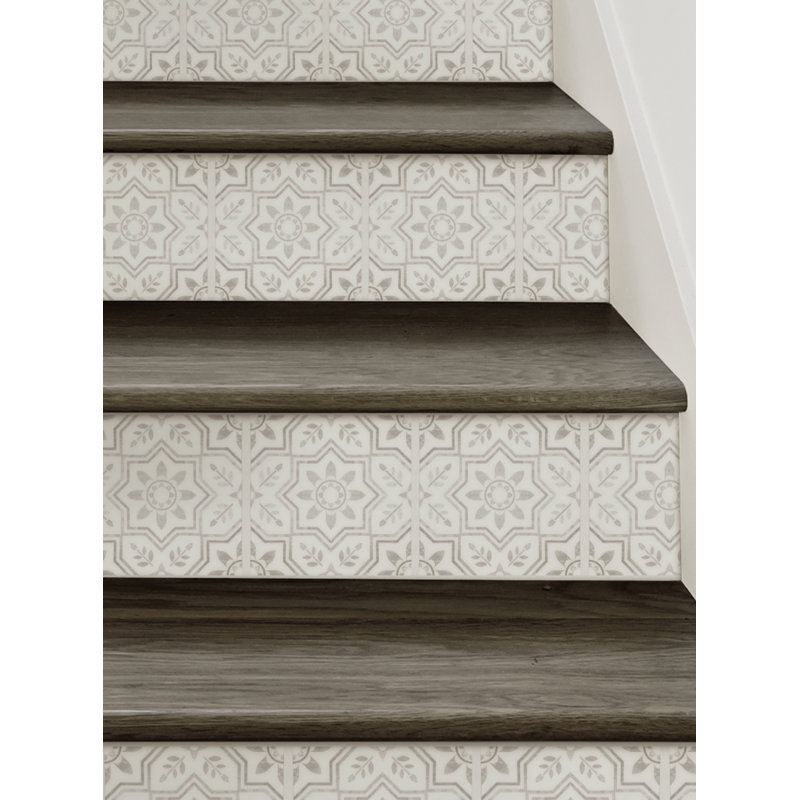 Colonne d'escalier florale en vinyle, H 6,5 po x l 48 po, H 7,5 po x l 48 po