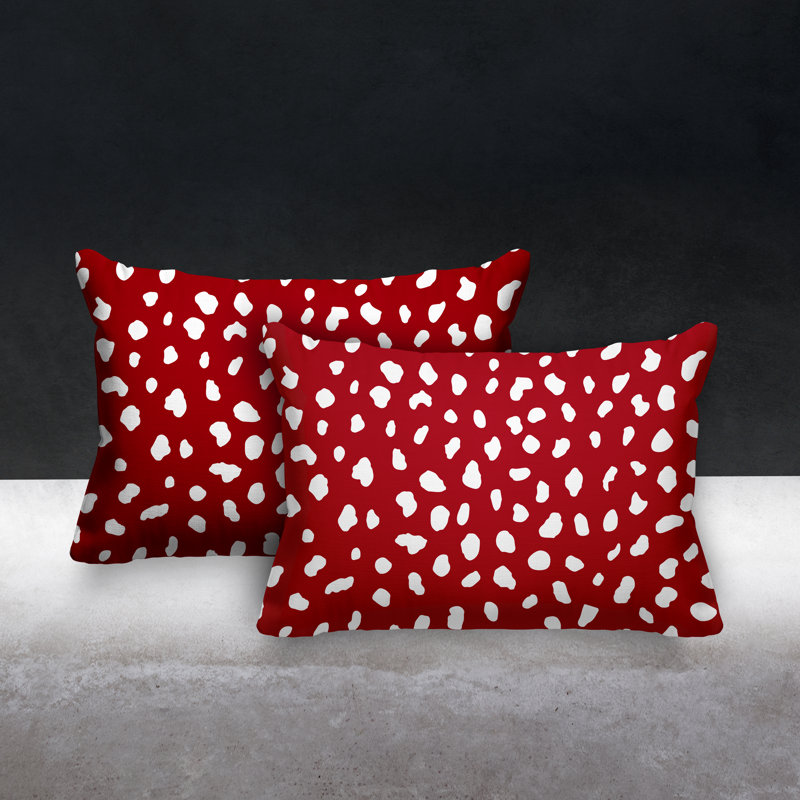 Outdoor Reversible Throw Pillow, Red