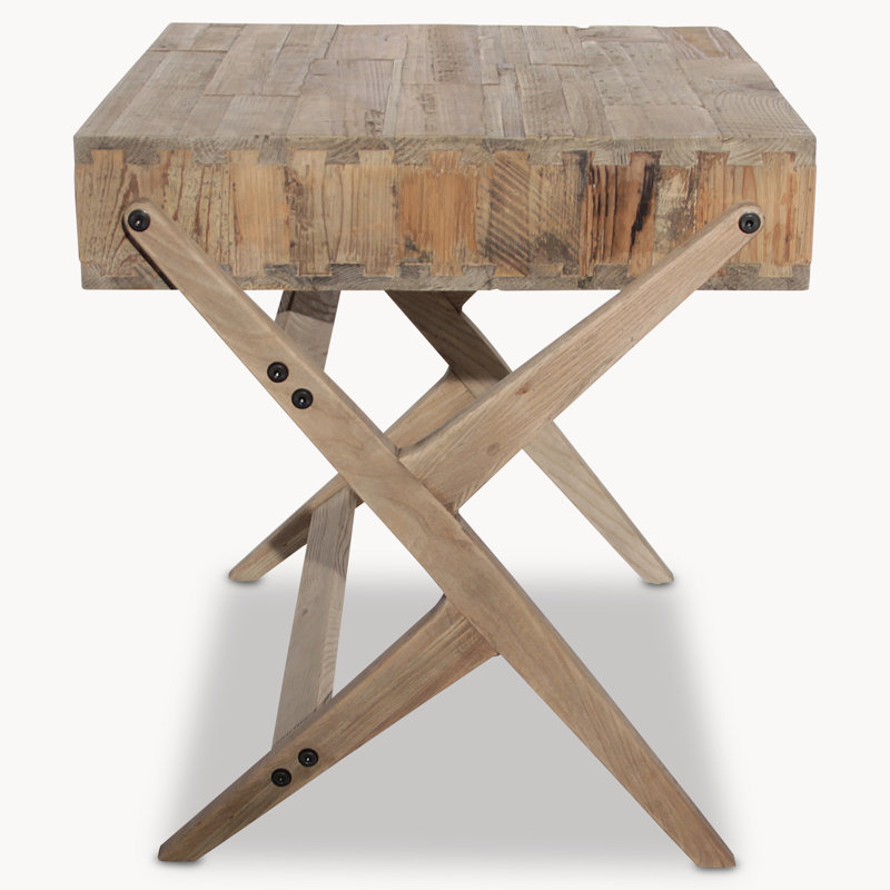 Gia Solid Wood Trestle End Table