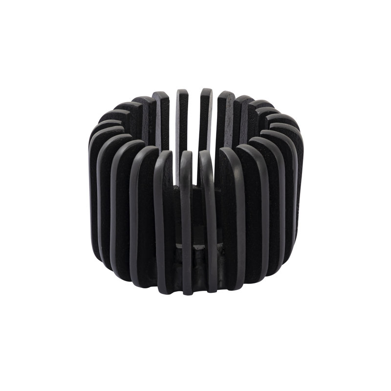 Bougeoir à persiennes - petit, H 5 po x l 6,5 po x P 6,5 po, Noir