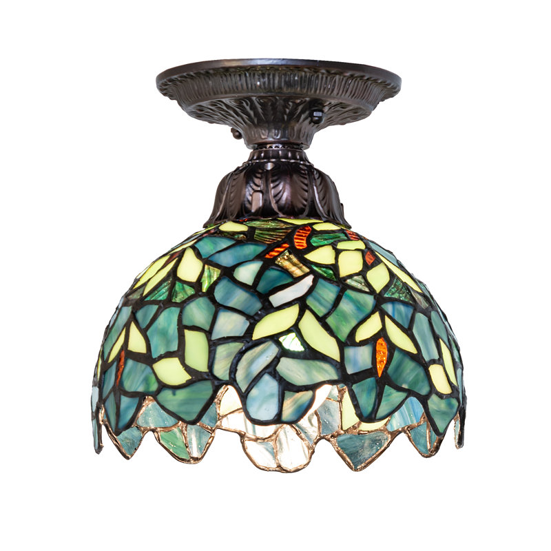 8" Wide Nightfall Wisteria Flushmount