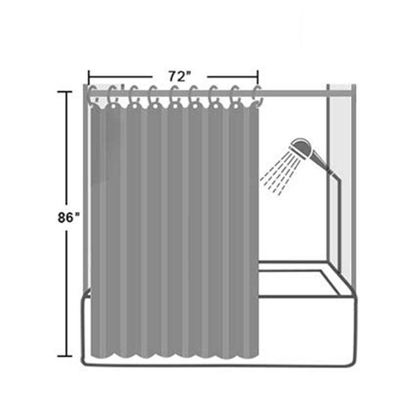 Shower Curtains with Crystal Stone, 180cm H x 220cm W