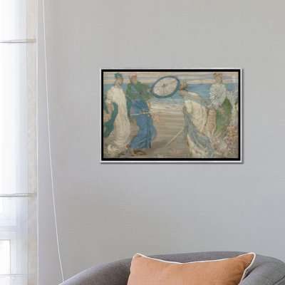 Symphonie en bleu et rose - reproduction d'art murale - toile encadrée