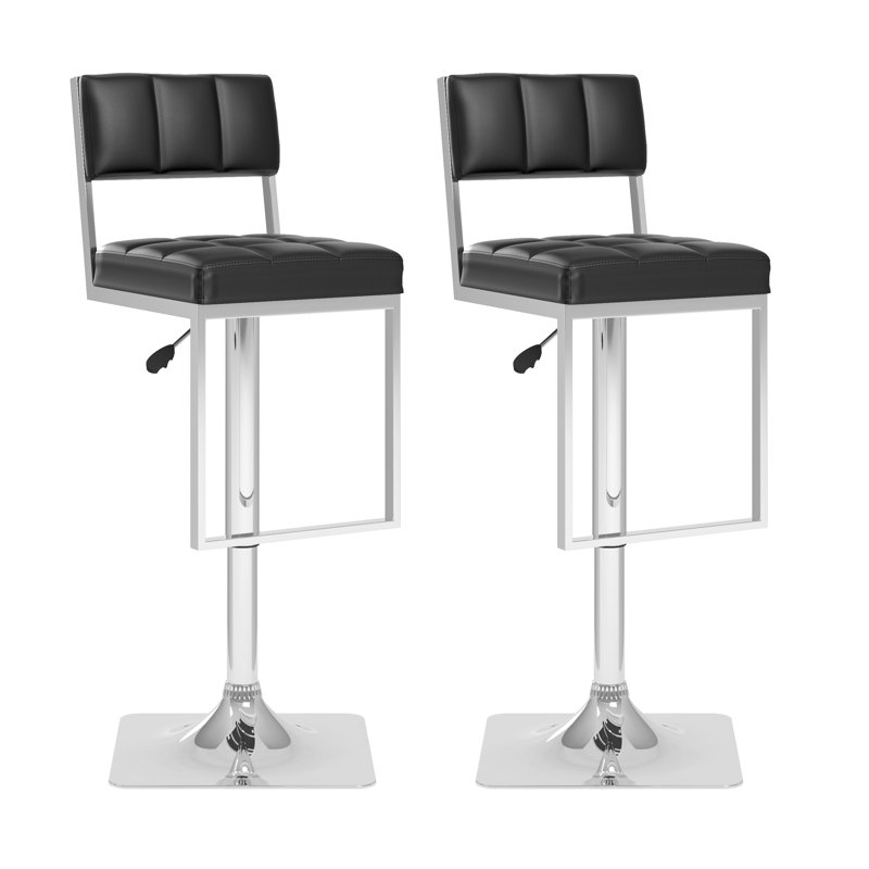 Tabouret de bar tournant à hauteur réglable Frasure, Noir