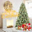Arbre de Noël 5 pi avec 200 lumières DEL blanc chaud - 694 pointes en PVC et aiguilles dures, 51 pommes de pin, conception à branches articulées, support en métal robuste - arbre de Noël réaliste-2011936253-2011936254
