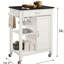 Chariot de cuisine noir et blanc avec 1 armoire