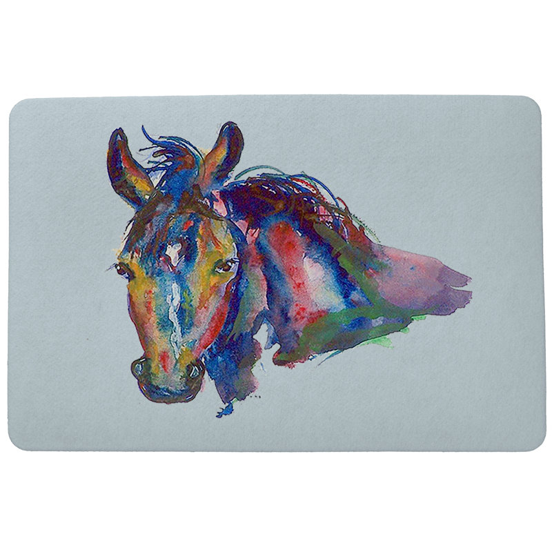 Tapis d'entrée / extérieur antidérapant Sisemore, Rectangle 1 pi 6 po x 2 pi 2 po