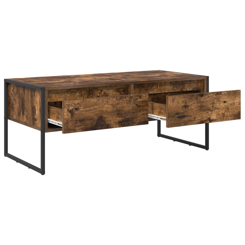 Coffee Table with Storage, Smoked Oak