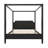 Lagola King Size Wood Canopy Bed Frame with Headboard, Four Poster Platform Bed Frame with Wooden Support Slats, No Box Spring Needed, Easy Assembly, Black-310431067-310431070
