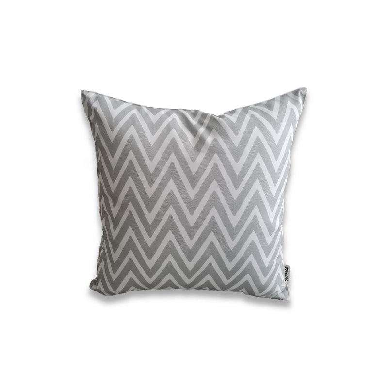 Ensemble de 4 taies d'oreiller extérieures imprimées sur fond blanc (ensemble de 4), Gris