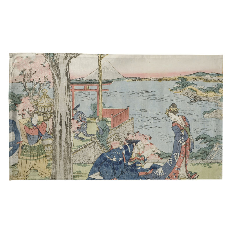 Serviette de thé japonaise courtesan, Brun, Polyester sergé