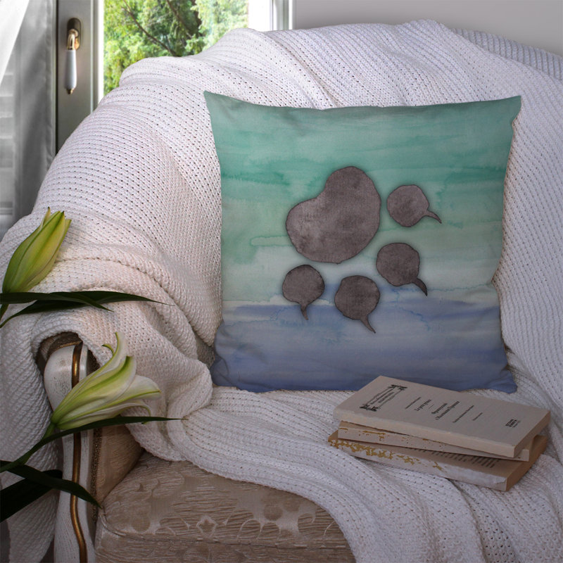 Coussin décoratif intérieur/extérieur en aquarelle de chat, 14 po x 14 po