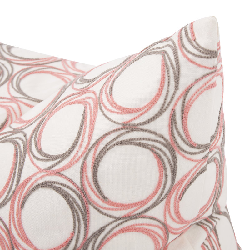 Polka Dots Throw Pillow, 20" H x 20" W, Coral