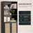 Tall Bookcase With Rattan Doors, Bookcase With Storage Shelves For Library Living Room Bedroom Home Office-1440689101