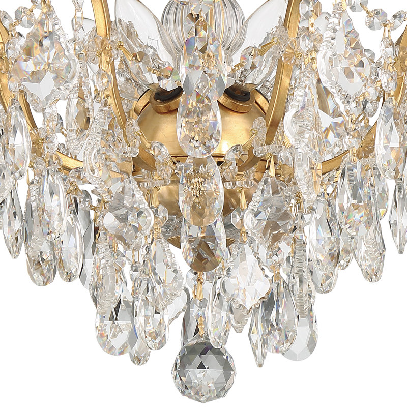 Berthold 5-Light 5" Semi Flush Mount, Gold, Swarovski Elements