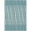 3' X 5' Teal Blue And Ivory Geometric Washable Indoor Outdoor Area Rug
