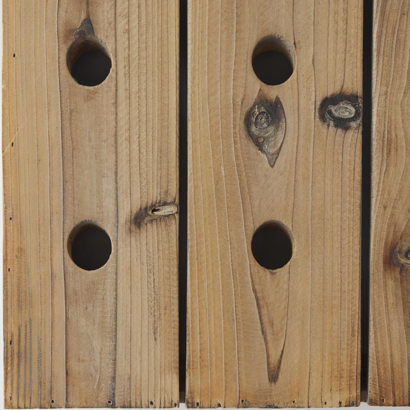 Porte-bouteilles à fixation murale en bois massif Latalia Fremont, Acajou brun clair, H 25 po x l 21 po x P 4 po