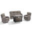 Ensemble de conversation modulaire en osier pour 5 personnes avec table et coussins pour foyer d'extérieur-131427206-131427210