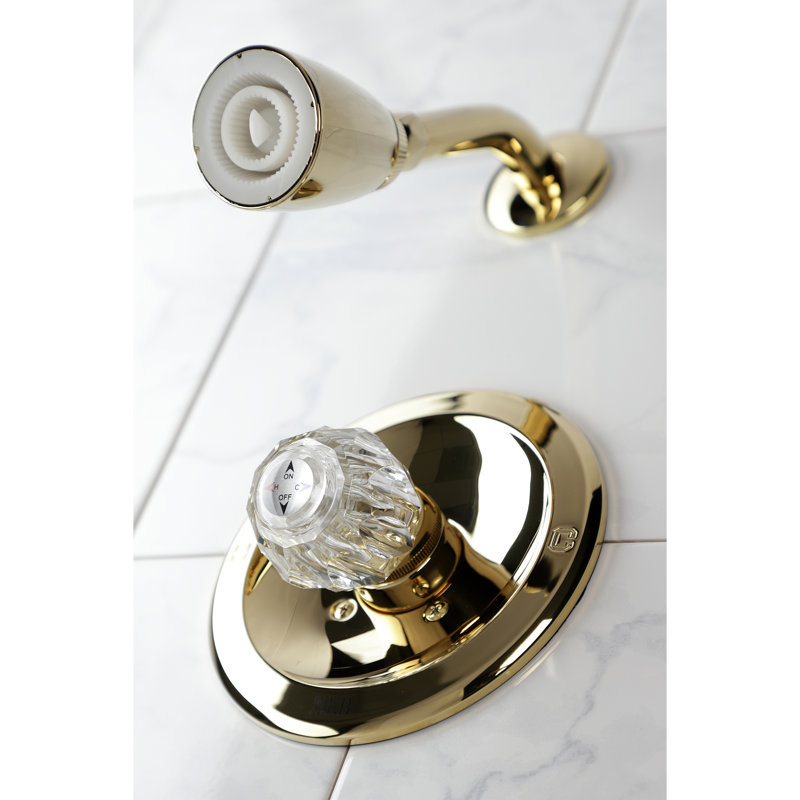 Robinet de douche avec soupape brute avec soupape et garniture, Laiton poli