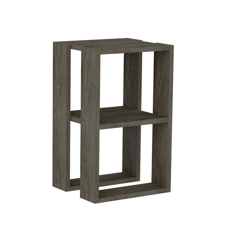 Malak Modern Bedside Table with Open Shelves - Versatile Side, Coffee or End Table for Bedroom or Living Room, Dark Coffee
