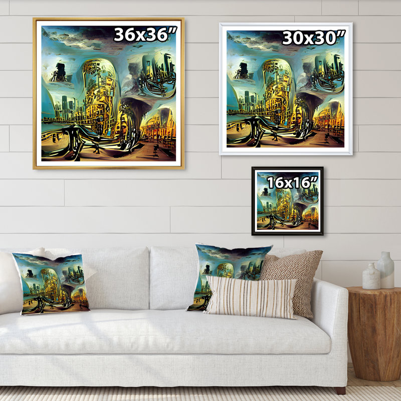 Jeu vidéo Infinite Cyberpunk City - reproduction d'art sur toile industrielle, H 16 po x l 16 po x P 1 po