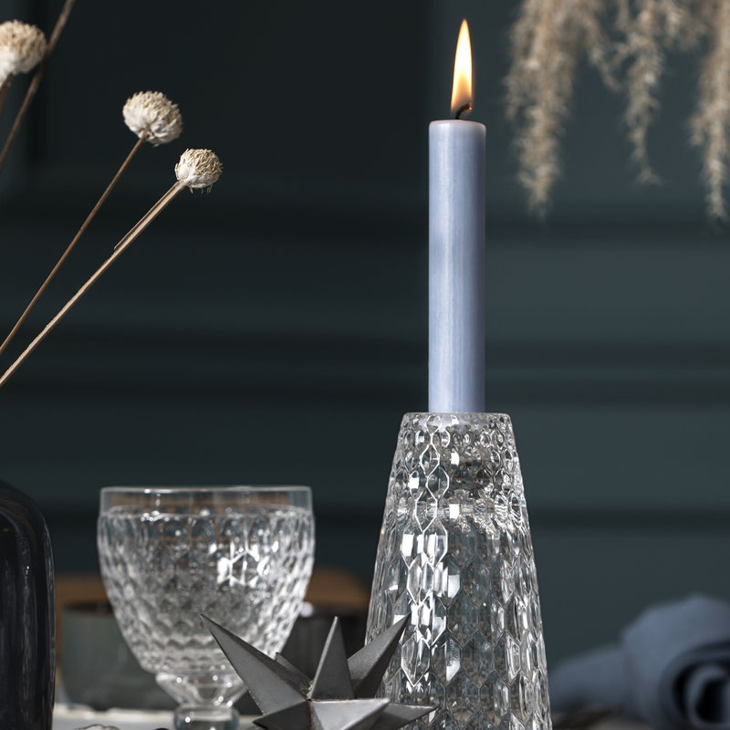 Villeroy & Boch Boston Crystal Glass Candle Holder Vase Small 16 Cm, 21cm H x 9.20cm W x 9.20cm D