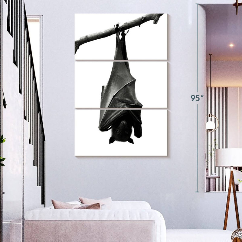 Brampt Monochrome Upside Down Bat, 74" H x 48" W