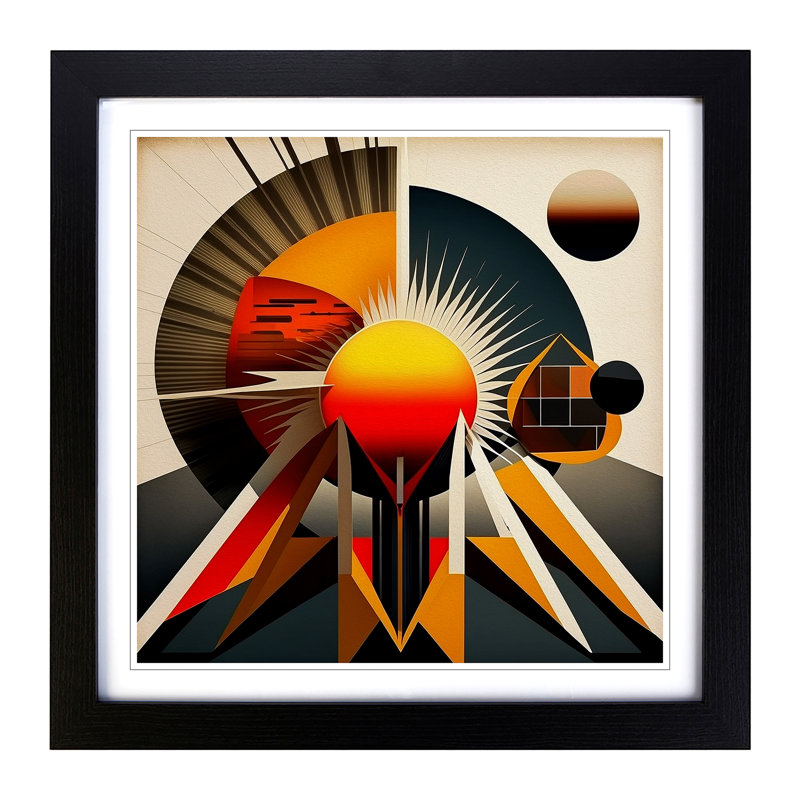 Sun Constructivism - Framed Print, Black