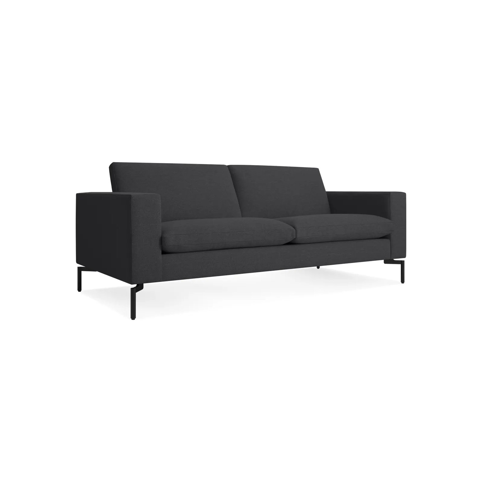 New Standard Upholstered Sofa, Black, Maharam Meld in Panda Polyester Blend, 32" H x 78" W x 35" D