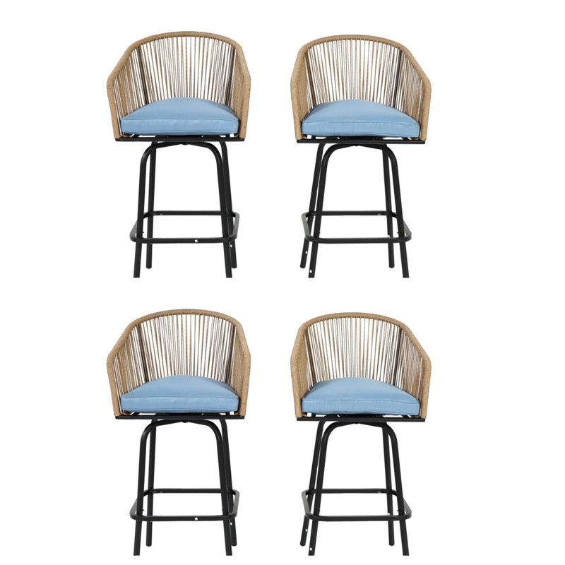Ensemble de 4 tabourets de bar d'extérieur (sans la table)