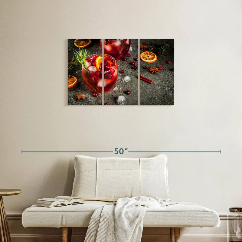 Iced Pomegranate Cocktail, 20" H x 33" W