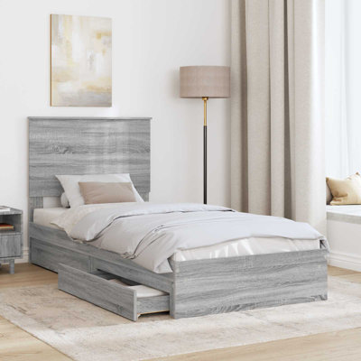  Bed Frame With Drawer Engineered Wood