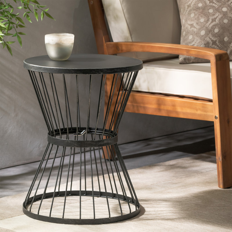 Lassen 16" Side Table （Only Include Table), Matte Black