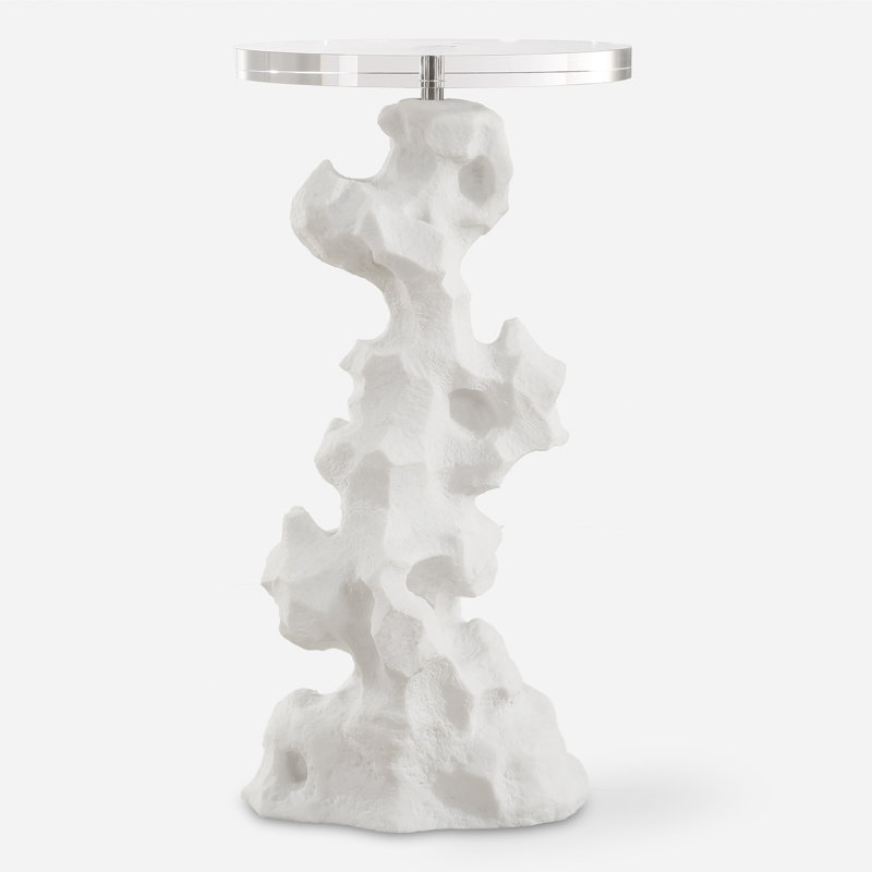 Chima White Stone Drink Table