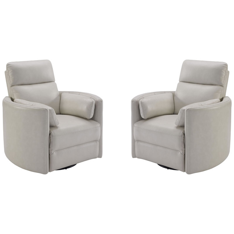 Bre 40" Wide Cordless Power Swivel Glider Recliner Two Pack, Florence Ivory