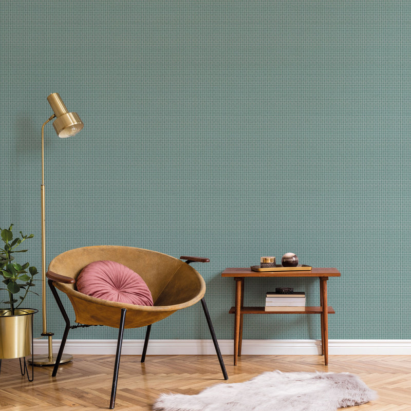Lennie 10.05m x 53cm Textured Matte Paste the Wall Wallpaper Roll, Green