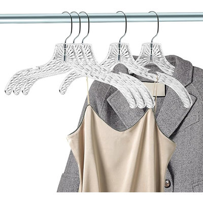 Slaton Quality Crystal Cut Clear Plastic Hangers - Coat , Shirt Hangers, 17" inch (96)