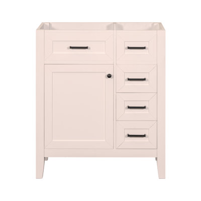 Meuble-lavabo de 30 po sans lavabo, base d'armoire seulement, armoire de salle de bain avec tiroirs, structure solide et panneau de fibres à densité moyenne