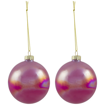 Boules de Noël en verre brillant - 3 po (80 mm) - 6 carats