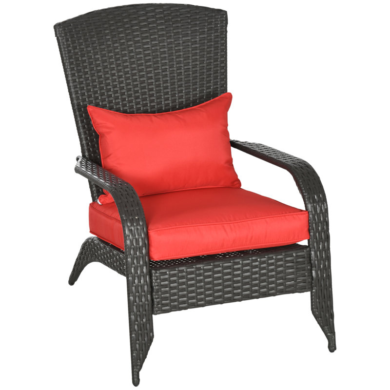 Chaise longue Kadarian Adirondack, Rouge, Marron foncé