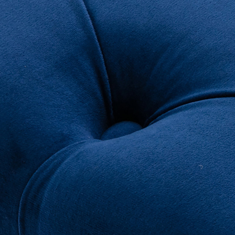 Banc de salle à manger moderne et élégant en velours rembourré, Bleu