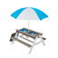 Table d'extérieur avec parasol détachable - 31 sables et pique-nique pour jeux récréatifs en bois