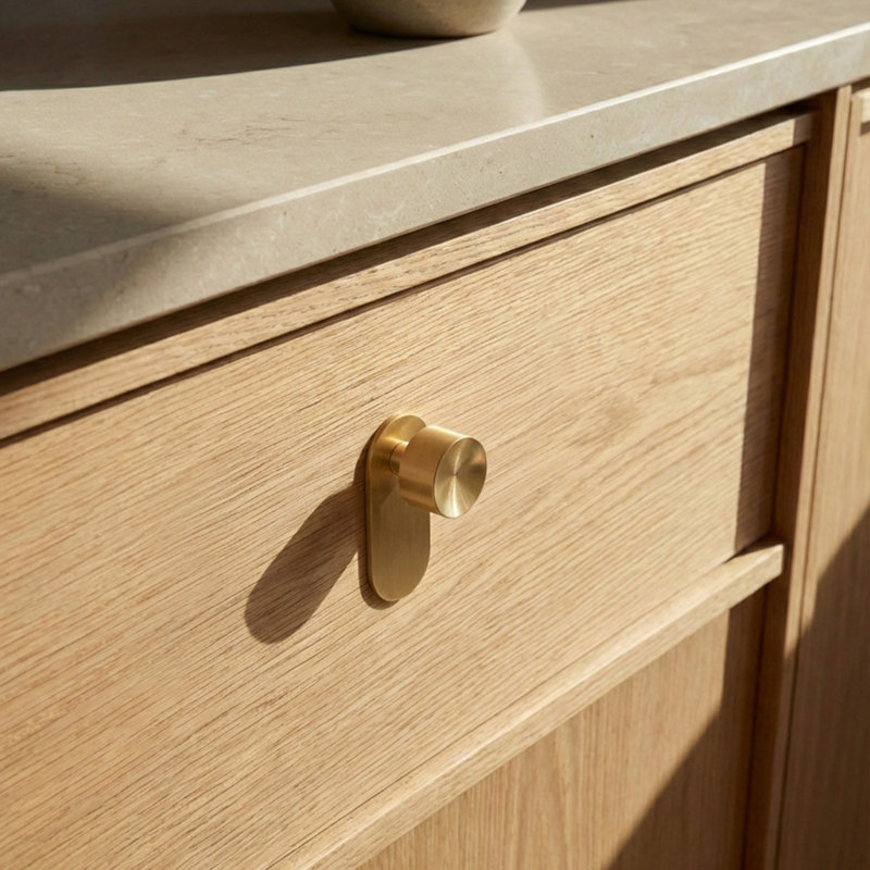 1"Brass Knob With Backplate